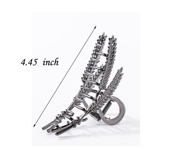 Ear of Wheat Hair Clips， 2 Pcs Rhinestone Hair Clips For Women，Crystal Hair Catch Barrette Metal Jaw Clamp For Girls，Fancy Rhinestone Claw Fashion Hair Accessories For Lady'S Gift