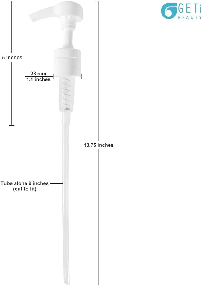 Universal Conditioner & Shampoo Pump | Fits Most Leading Brands of Liter Larger Size Bottles with 1-inch Diameter Opening | Not Compatible with Amika or Joico | White | by Geti Beauty