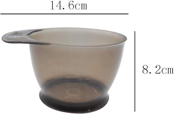 lasenersm 2 Pieces Hair Color Bowl Hair Dye Bowl Hair Color Mixing Bowl Plastic Color Mixing Tint Bowl Hair Dye Bowl Applicator Bowl Hair Dyeing Coloring Tools for Home Salon, Transparent Black