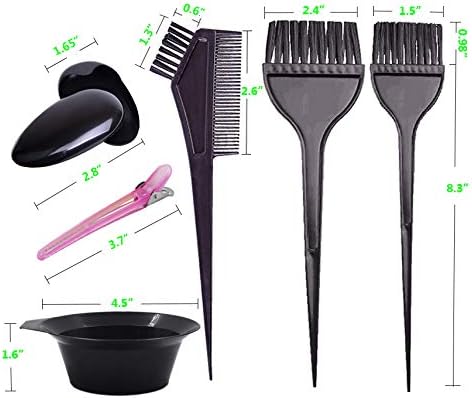 30Pcs 6Sets Hair Dye Color Brush,Bowl,Ear Cover,and Hair Clip Sets,Perfect Tools for DIY Salon Hair Dye Tools Hair Coloring Bleaching,Hair Tint Dying Coloring Applicator