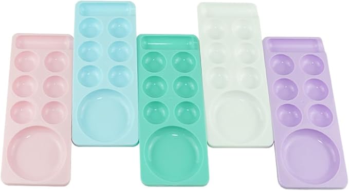 3 Pcs Nail Art Palette Plastic Nail Art Color Mixing Plate Cosmetic Mixing Tray Manicure Tool for Home and Salon Use