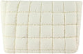 Puffy Quilted Makeup Bag for Women, Cosmetic Bag, Travel Toiletry Organizer Pouch Clutch (white)