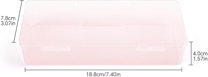 2 Pcs Transparent Nail Art Tool Organizer Empty Plastic Storage Box for Manicure & Pedicure Kits Multifunctional Rectangular Nail Supply Case (2 Pink)