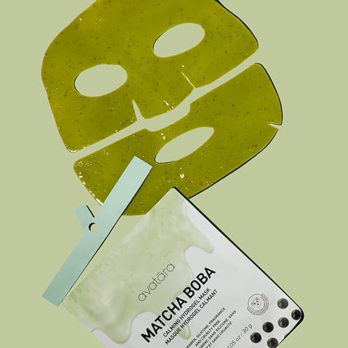 Avatara Boba Goals 4-Pack Variety Hydrogel Mask Set, Rose Boba, Matcha Boba, Mango Boba & Lychee Boba | 1.05 fl. oz / 30 g