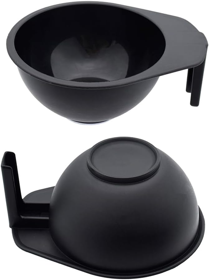 lasenersm 2 Pieces Hair Color Mixing Bowl Hair Color Bowl Hair Dye Bowl Applicator Bowl Plastic Color Mixing Tint Bowls Hair Dyeing Bowls Dyeing Coloring Tool for Home Salon Hairdressing, Black