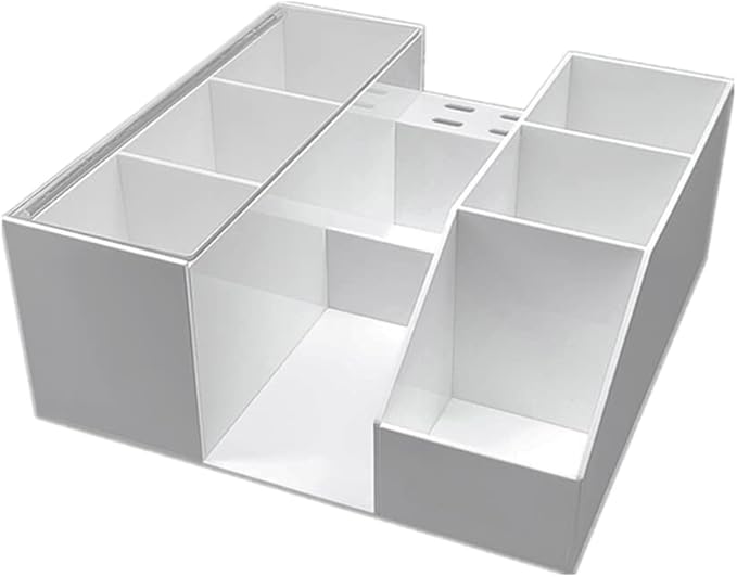 Acrylic Eyelash Beauty Organizer, Grafting Tool Storage With Tweezers Holder Display Boxes for Home Salon (White)