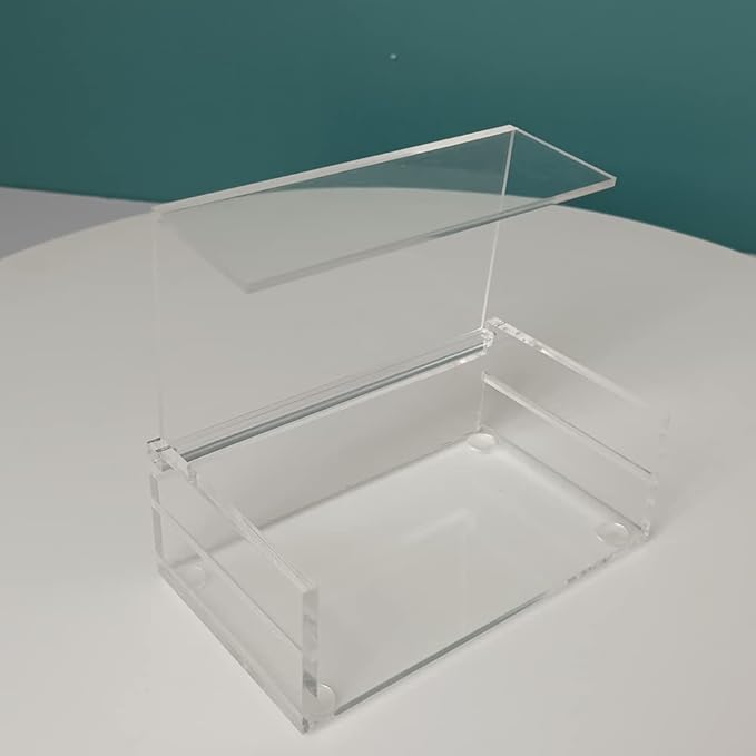 2 Layers Acrylic Eyelash Pallet Organizer Box, Grafting Eyelash Clear Makeup Display Container for False lashes Transparent Storage Case (White)