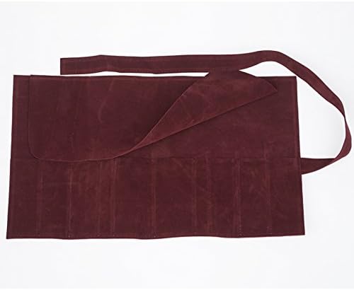 Creation Core Microfiber Fabric Salon Scissors Bag Roll Up Hair Tools Pouch for Stylist Barber Hairdressers, Red