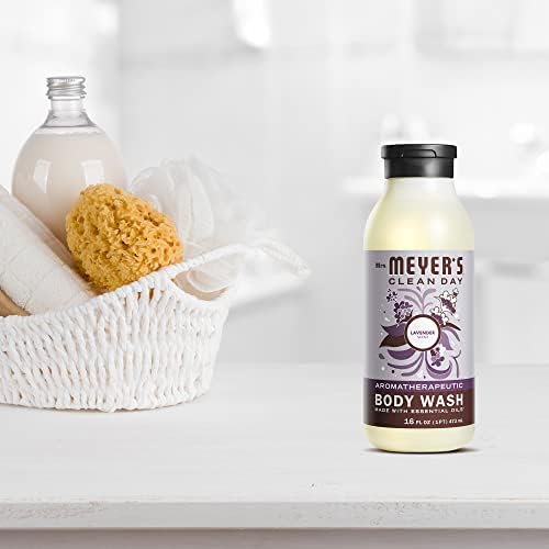 MRS. MEYER'S CLEAN DAY Moisturizing Body Wash for Women and Men, Shower Gel Formula Made with Essential Oils, Lavender, 16 oz
