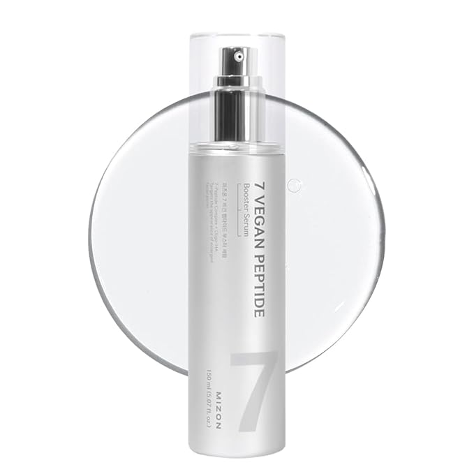 MIZON 7 Vegan Peptide Booster Serum Korean Anti-Aging Face Serum with Niacinamide & Hyaluronic Acid Hydrating Firming & Smoothing Skincare for Fine Lines & Skin Repair – 5.07 fl oz