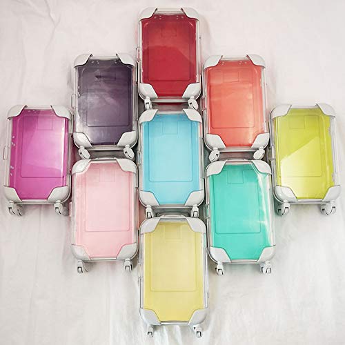 HBZGTLAD 10pcs false eyelashes packaging box pink luggage lashes suitcase luxury mink lashes packing fluffy and curly case empty (Yellow-green)