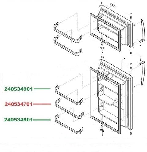 Door Shelf Rack Bar Compatible with Kenmore 253.64823402, 253.70085614, 253.6480240D, 253.71794307, 253.6321201D, 253.71874402 Refrigerators
