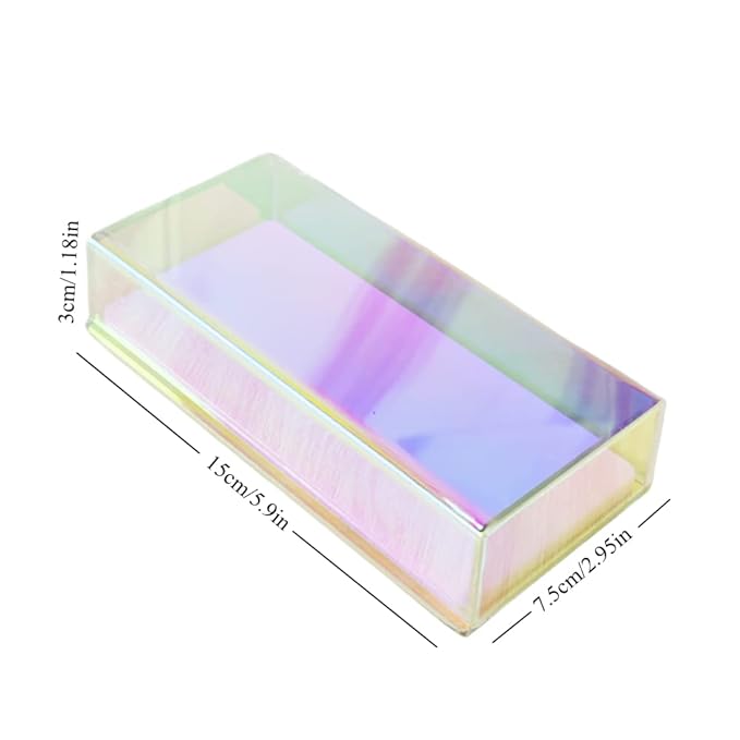 Grafting False Eyelash Acrylic Extension Pallet Organizer, Eyelash Extension Glue Tweezers Plate Makeup Palette, Dustproof Storage Box Display Training Tools Salon (Dazzling S with cover)