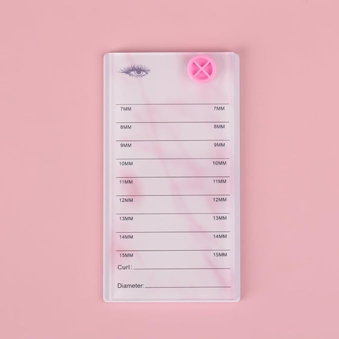 Acrylic Eyelash Pallet For 8 Layers Storage Organizer, Grafting False Eyelashes With 7-15mm Scale Glue Cup Palette, Cosmetic Beauty Extension Supplies (A Marble Pink Pallet)