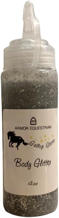 Horse Gallop Glitter Gift Set, 4 Items - Hoof Polish, Body Glitter, Mane and Tail Gel, Shimmer Body Spray (Silver)