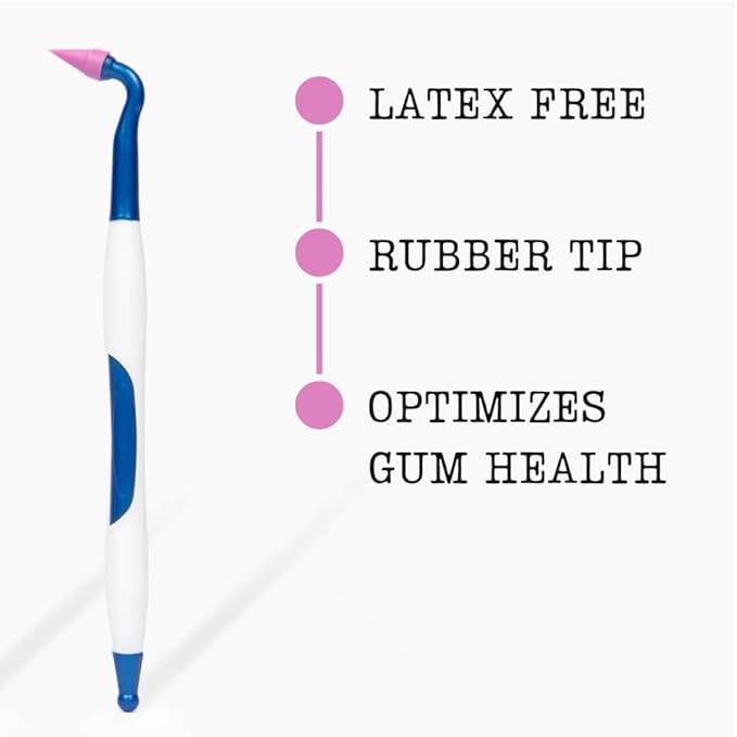 Gingival Stimulators 4 Pack - Dental Plaque Remover Tool, Gumline Brush, Gumline Dental Picks - Rubber Tip Stimulator, Latex-Free, Pack of 4