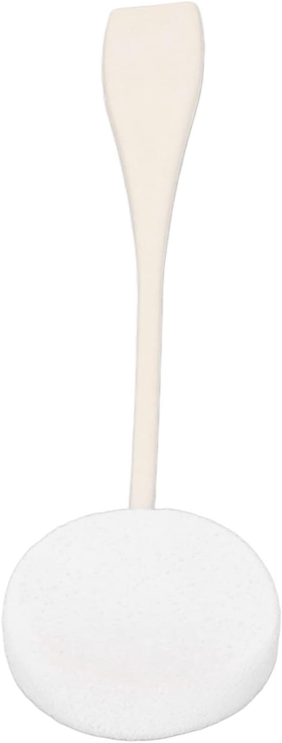 Bediffer 5 Piece Set of Soft Powder Puffs, Long Handled Lotion Applicator with Incredible Water Absorption, Ideal for Home Use, White