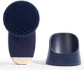 SoniGlow Silicone Facial Cleansing Brush – Electric Vibrating Skincare Scrubber Tool for Deep Pore Cleansing, Gentle Massage, Makeup Removal, Waterproof and Rechargeable (Navy)