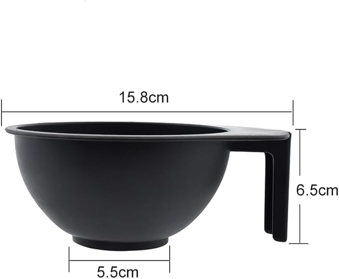 lasenersm 2 Pieces Hair Color Mixing Bowl Hair Color Bowl Hair Dye Bowl Applicator Bowl Plastic Color Mixing Tint Bowls Hair Dyeing Bowls Dyeing Coloring Tool for Home Salon Hairdressing, Black