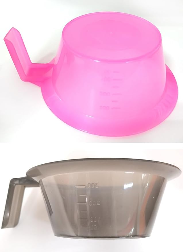 lasenersm 4 Pieces Hair Color Mixing Bowl Hair Color Bowl Hair Dye Bowl Applicator Bowl Plastic Color Mixing Tint Bowls Hair Dyeing Bowls Dyeing Coloring Tool for Home Salon Hairdressing, Pink, Gray