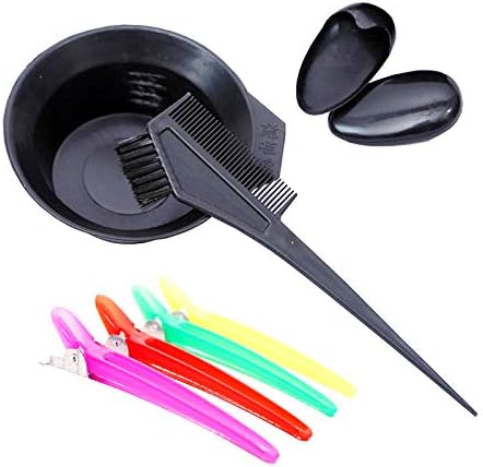 30Pcs 6Sets Hair Dye Color Brush,Bowl,Ear Cover,and Hair Clip Sets,Perfect Tools for DIY Salon Hair Dye Tools Hair Coloring Bleaching,Hair Tint Dying Coloring Applicator