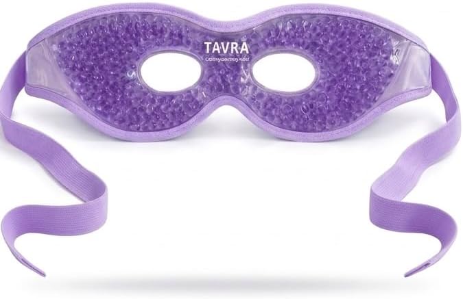Gel Eye Mask – Hot & Cold Therapy Reusable Cooling Pad for Puffy Eyes, Migraines, Sinus Pressure & Dark Circles – Soothing Gel Bead Cold Pack (Purple)