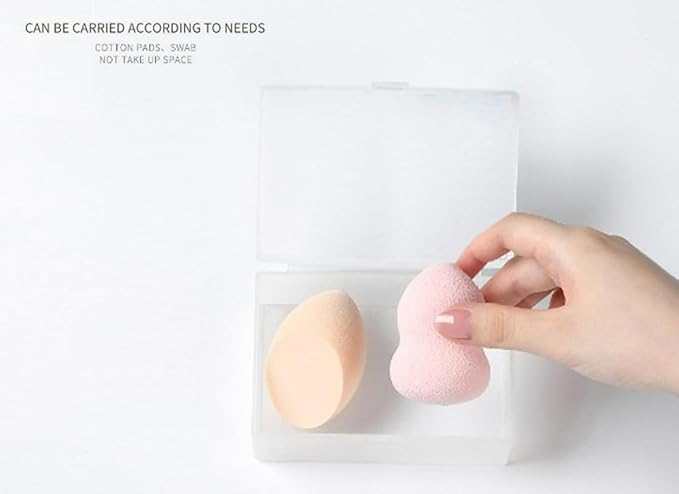 travel transparent cotton pads/swabs large capacity storage box with PP(polypropylene) material, easy to use and take,beautiful design, muti-purpose, moisture-proof and dust-proof (Travel)