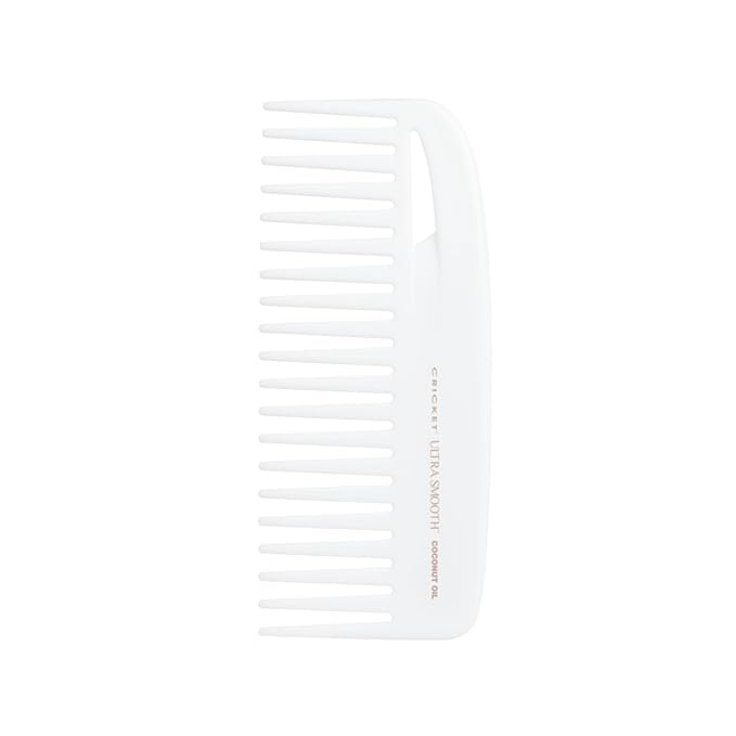 Cricket Ultra Smooth Coconut Conditioning Comb – Infused with Coconut Oil & Keratin for Frizz-Free Shine and Hydration, Ideal for Mid-Length, Thick, and Textured Hair