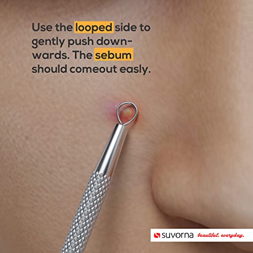 Suvorna Skinpal milia Remover Tool, Pimple Popper, Extractor for Pimple, Blackhead, Whitehead, Comedone, Acne, Zit, Blemish, Cyst, Spot, Lancet Needle for face Popping, Lancet for Facial Extraction.