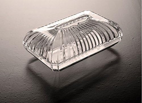 GracesDawn Facial Tissue Dispenser Box Cover Holder Modern Clear Acrylic Napkin Organizer for Bathroom, Kitchen and Office Room