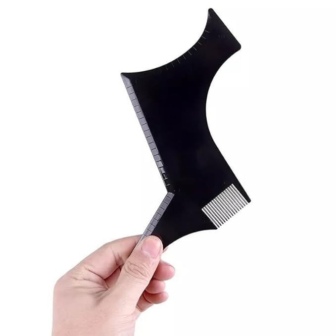 Beard Shaping Tool with Template and Edger for Symmetric Jaw, Cheek and Neck Lines - Grooming Guide for Stylish Goatee, Mustache, and Curve Step Cut (Pack of 1) - Great Gift