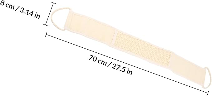 DECHOUS 2pcs Loofah Bath Brush Back Scrubber Strap Exfoliating Shower Brush Natural Fiber Body Washer for Men and Women Skin Care Random Color