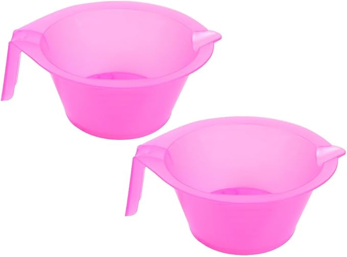 lasenersm 2 Pieces Hair Color Bowl Hair Dye Bowl Hair Color Mixing Bowl Plastic Color Mixing Tint Bowl Applicator Bowl Hair Dyeing Coloring Tools for Home Salon(Pink)