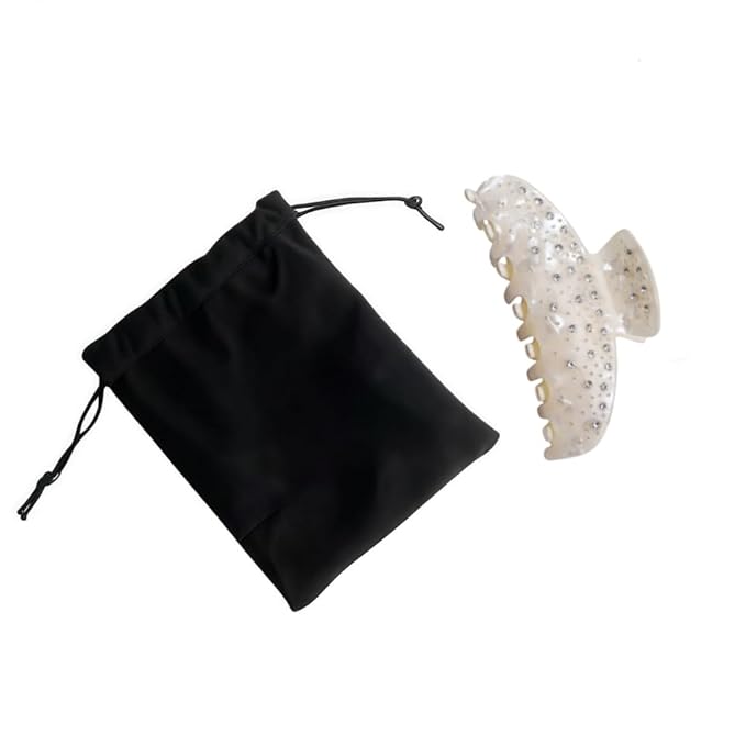 Durable Acetate Hair Clips - 4-Inch Shiny White Claw Clips for Fine and Thick Hair (Shiny White)