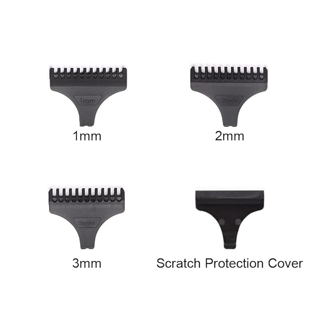 8 Pack Hair Clipper Limit Comb Guide 1MM 2MM 3MM Guides Set with Protection Guard Cover for Vintage T9 Height 31mm 32mm T-Blade Electric Trimmer Cordless Shaver Outliner Edger Detailer