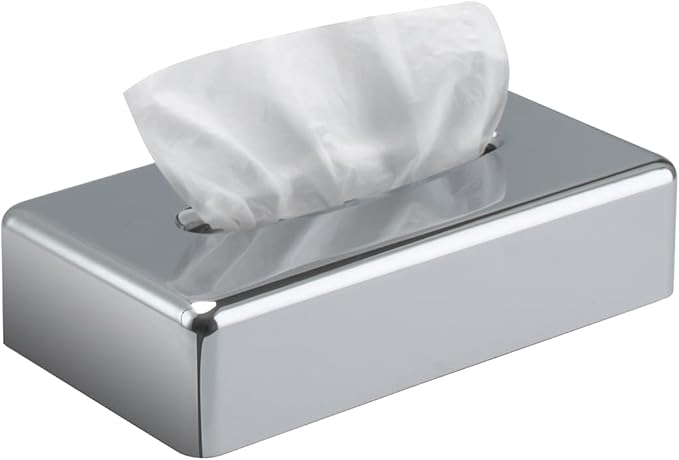 Tissue Box Cover, Rectangular Mirror Wall Mounted Facial Paper Holder Dispenser, Prefert for Storage on Bathroom Vanity, Kitchen, Night Stand, Countertops Office and Car.