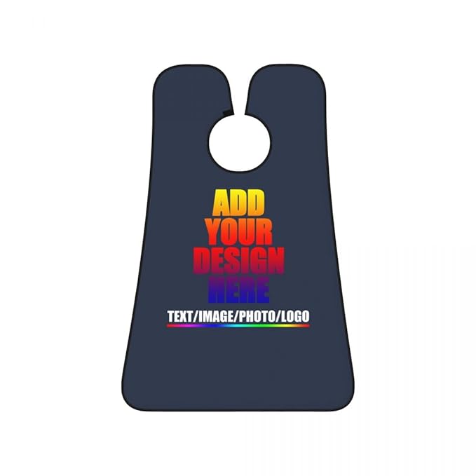Custom Beard Bibs Apron Personalized Beard Hair Catcher Add Photo Picture Text Waterproof Beard Shave Cape for Shaving Trimming for Birthday Father's Day Gifts Navy Blue