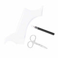 3pcs Mens Beard Shaping Tool Set - Professional Beard Styling Tools with Scissors, Comb & Pen for Precise Grooming At Home