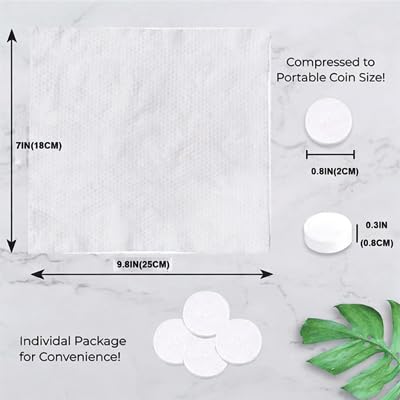 100 PCS Canned Compressed Face Towels,Compressed towels for travel,Disposable Napkins Mini Magic Coin Tissues Portable for Camping Home,Beauty Travel,Sports Outdoor.