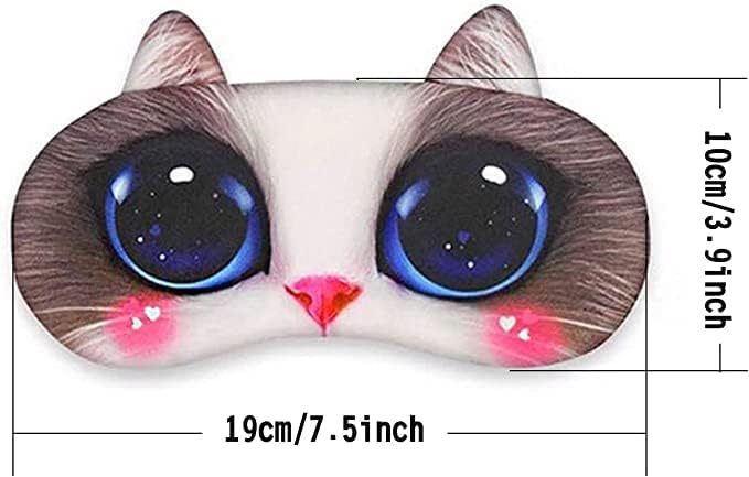 BE 3 Pack Dog Cat Sleep Mask, Cute Funny Blindfold Eye Cover Kids Women Men Gift (Cats)