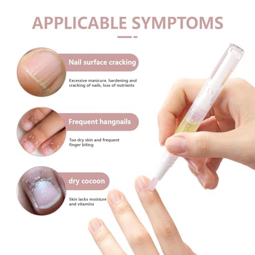 Cuticle Oil Pen, Cuticle Oil for Nail Strengthener, Radiant Nail Growth Oil with Tea Tree Oil, Cuticle Remover Pusher Oil Pen, 4 Pack