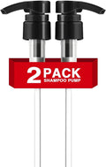2-Pack Shampoo Pump for Liter 33.8 oz Shampoo and Conditioner, Pump Dispenser Fits Most Salon Brand Bottles with 1.1 inch Wide Opening, Black Replacement Pump for Hair Products, Body Wash, Lotion, Gel