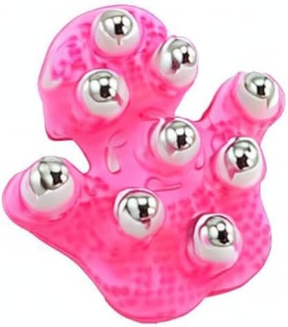 Kioer Deep Tissue Massage Roller Glove for Neck, Chest, Foot, Hamstrings, Thighs, and Full Body Care 9 360-degree-roller Metal Ball Beauty Care(Pink) (Pink)