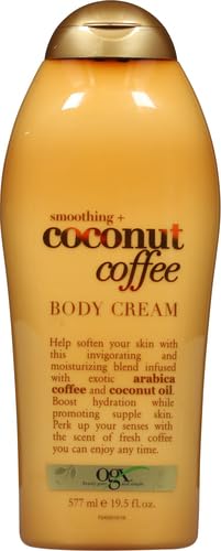 OGX Smoothing + Coconut Coffee Body Cream 19.5 oz (Pack of 3)