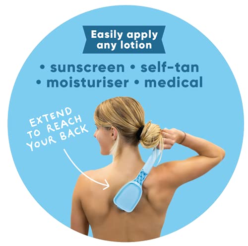 Bakslap Body Lotion Back Applicator for Self Use | Apply Cream and Lotion for Women, Men, Ideal for Elderly | Extendable Long Handle for Legs and Body - Blue