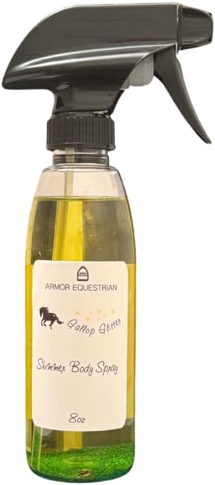 Horse Gallop Glitter Gift Set, 4 Items - Hoof Polish, Body Glitter, Mane and Tail Gel, Shimmer Body Spray (Green)