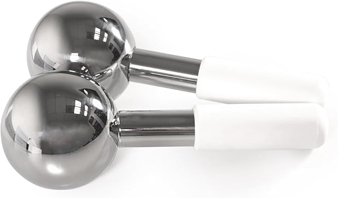 SKINACT Stainless Steel Ice Globes for Face & Eyes, Unbreakable Stainless Steel Cryo Sticks for Beauty Routines, Facials Cold Roller Cooling Globes for Puffiness, Wrinkles, Dark Circles, Headaches