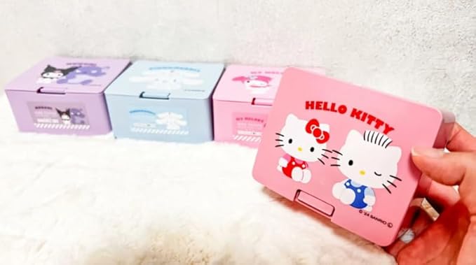 can do Hellow Kitty One push One Touch Open Type Lid Accessory Cosmetics Case Box W4.2 × H3.5 × D2 inch,Multicolor, Japanese, Coral pink, 32771