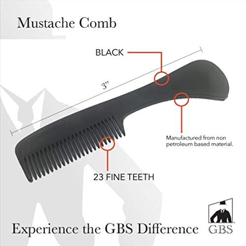 GENTS Mustache and Beard Styling Comb, pocket sized (Tortoise, Black, Grey, 3 Pack)