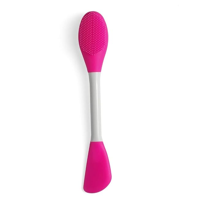 Silicone Brushes,Double-Ended Silicone Face Mask Brush,Facial Cleansing Brush, Premium Soft Facial Masks Other Skin Care Applicator Tool for Cream, Body Lotion,Moisturizer (Rose Red)